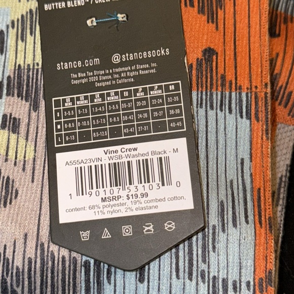 STANCE UNISEX BUTTERBLEND WITH INFIKNIT CREW HEIGHT CASUAL MID CUSHION MED NWT - Picture 4 of 6